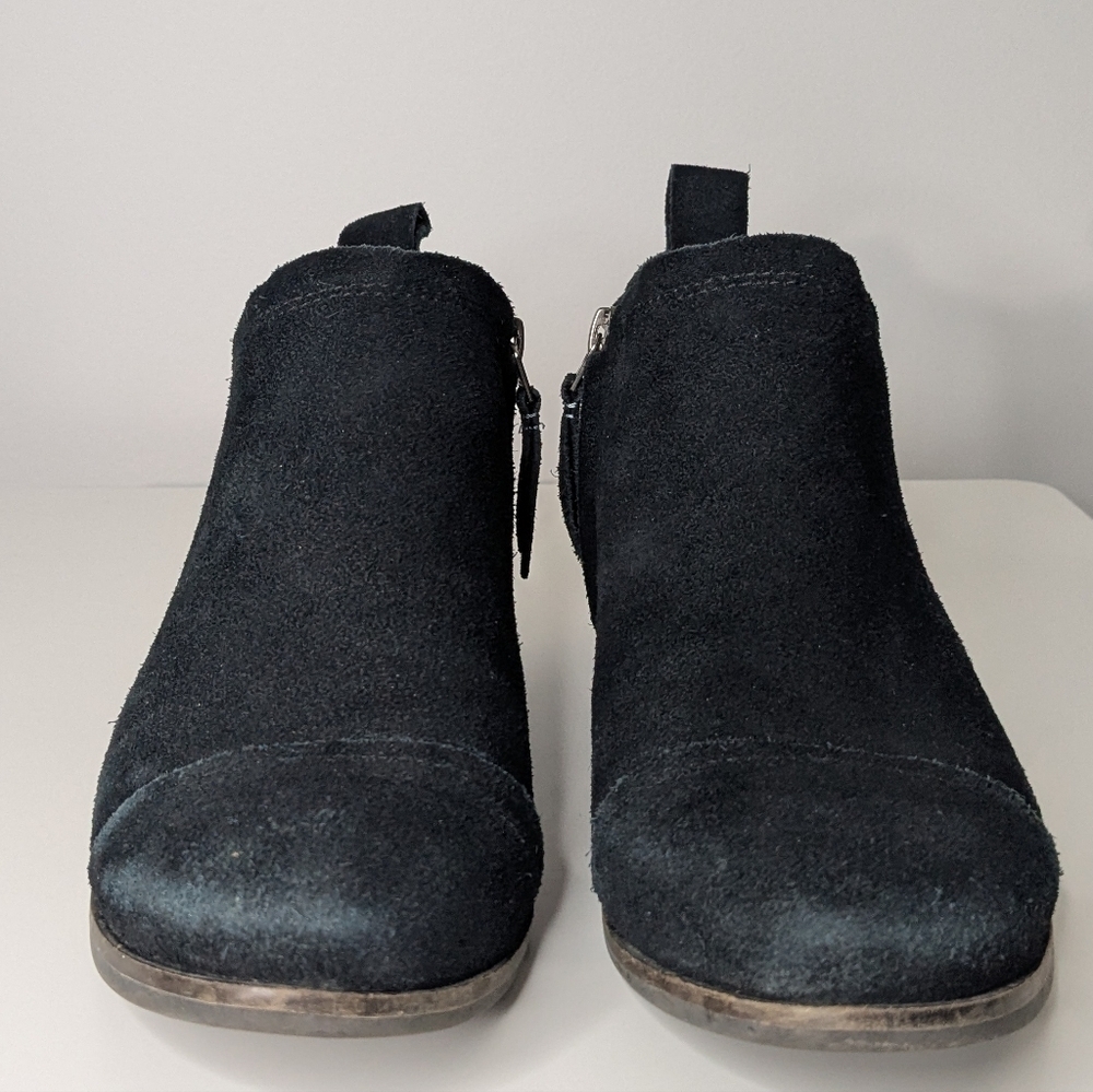 TOMS Reese Suede Almond Toe Booties - black womens size 7.5 - Picture 3 of 8